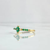 Anillo Trebol Destello 1.45gr / T7 1/4 / Esmeraldas 18Pts Oro Amarillo 18K (Joya)