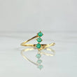 Anillo Trio Vertical Esmeraldas 18Pts 1.2 g / T7 1/2 Oro Amarillo 18K