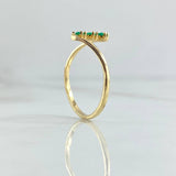 Anillo Trio Vertical Esmeraldas 18Pts 1.2 g / T7 1/2 Oro Amarillo 18K