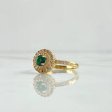 Anillo Solitario Halo Circular 3.55gr / T6 1/2 / Oro Amarillo 18K