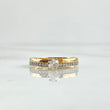 Anillo Solitario Carril Parcial 2.35gr / T7 / Circones Blancos Dos Oros Amarillo Blanco 18K