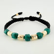 Pulsera Negra Morralla Cubica 5mm Cilindros 6und / Oro Amarillo 18K ©