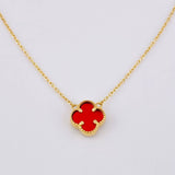 Cadena Aro Seguido Trebol Rojo 2.65gr / 44cm-41cm / 1mm Oro Amarillo Nac.Esp. 18K *