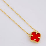 Cadena Aro Seguido Trebol Rojo 2.65gr / 44cm-41cm / 1mm Oro Amarillo Nac.Esp. 18K *