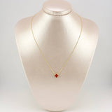 Cadena Aro Seguido Trebol Rojo 2.65gr / 41cm-43.5cm / 1mm Oro Amarillo Nac.Esp. 18K ©