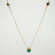 Cadena Aro Seguido Trebol Verde 3gr / 44cm-46.5cm / 0.9mm Oro Amarillo Nac.Esp. 18K ©