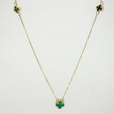 Cadena Aro Seguido Trebol Verde 3gr / 44cm-46.5cm / 0.9mm Oro Amarillo Nac.Esp. 18K ©