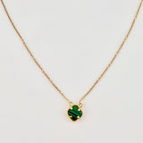 Cadena Aro Seguido Trebol Verde 3gr / 44cm-46.5cm / 0.9mm Oro Amarillo Nac.Esp. 18K ©