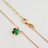 Cadena Aro Seguido Trebol Verde 3gr / 44cm-46.5cm / 0.9mm Oro Amarillo Nac.Esp. 18K ©