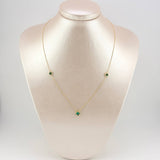 Cadena Aro Seguido Trebol Verde 3gr / 44cm-46.5cm / 0.9mm Oro Amarillo Nac.Esp. 18K ©