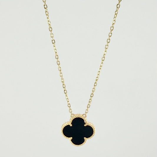 Cadena Aro Seguido Trebol Negro 3.95gr / 50cm / 1.2mm Oro Amarillo Nac.Esp. 18K ©