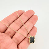 Cadena Aro Seguido Trebol Negro 3.95gr / 50cm / 1.2mm Oro Amarillo Nac.Esp. 18K ©