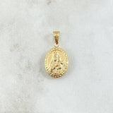 Dije Virgen del Carmen 1.05gr / 2.4cm / Ovalo Cargador Liso Oro Amarillo 18K ©
