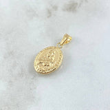 Dije Virgen del Carmen 1.05gr / 2.4cm / Ovalo Cargador Liso Oro Amarillo 18K ©