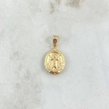 Dije Divino Niño 0.65gr / 2cm / Ovalo Mate Troquelado Oro Amarillo 18K ©