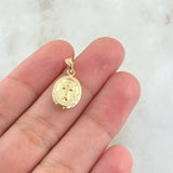 Dije Divino Niño 0.65gr / 2cm / Ovalo Mate Troquelado Oro Amarillo 18K ©