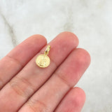 Dije Virgen del Carmen 0.45gr / 1.5cm / Cargador Liso Oro Amarillo 18K ©