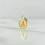Dije Virgen del Carmen 0.45gr / 1.5cm / Cargador Liso Oro Amarillo 18K *
