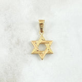 Dije Estrella De David 1.15gr / 2.5cm / Rayada  Oro Amarillo 18K