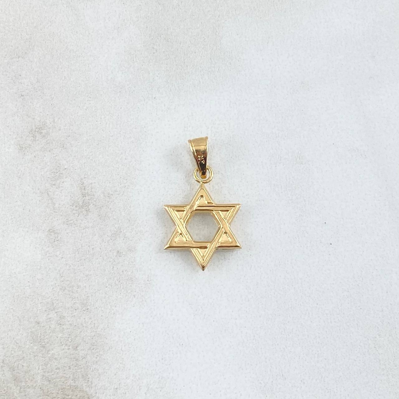 Dije Estrella De David 0.55gr / 2cm / Rayada Oro Amarillo 18K *