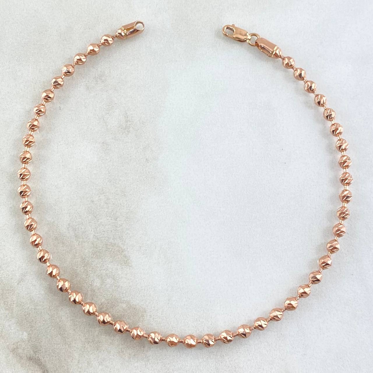 Pulso Militar 6gr / 20.5cm / 2.9mm Diamantado Oro Rosa 18K *
