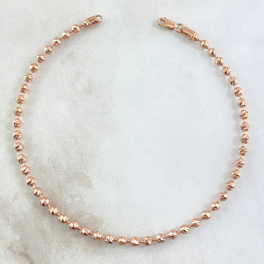 Pulso Militar 6gr / 20.5cm / 2.9mm Diamantado Oro Rosa 18K *