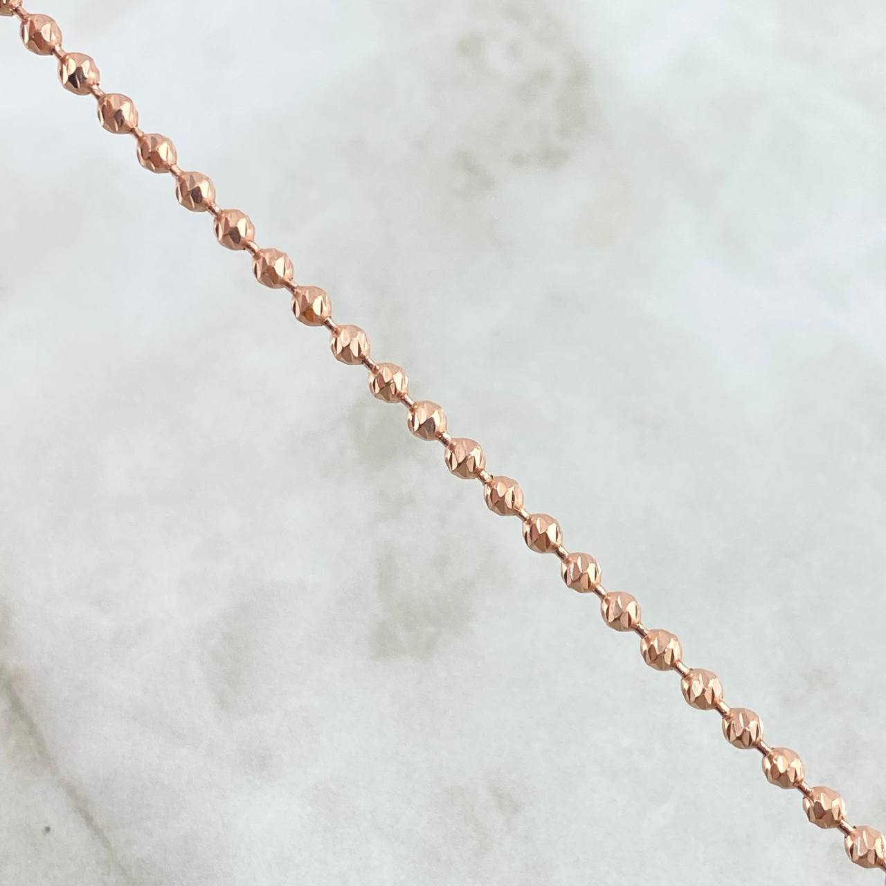 Pulso Militar 6gr / 20.5cm / 2.9mm Diamantado Oro Rosa 18K *