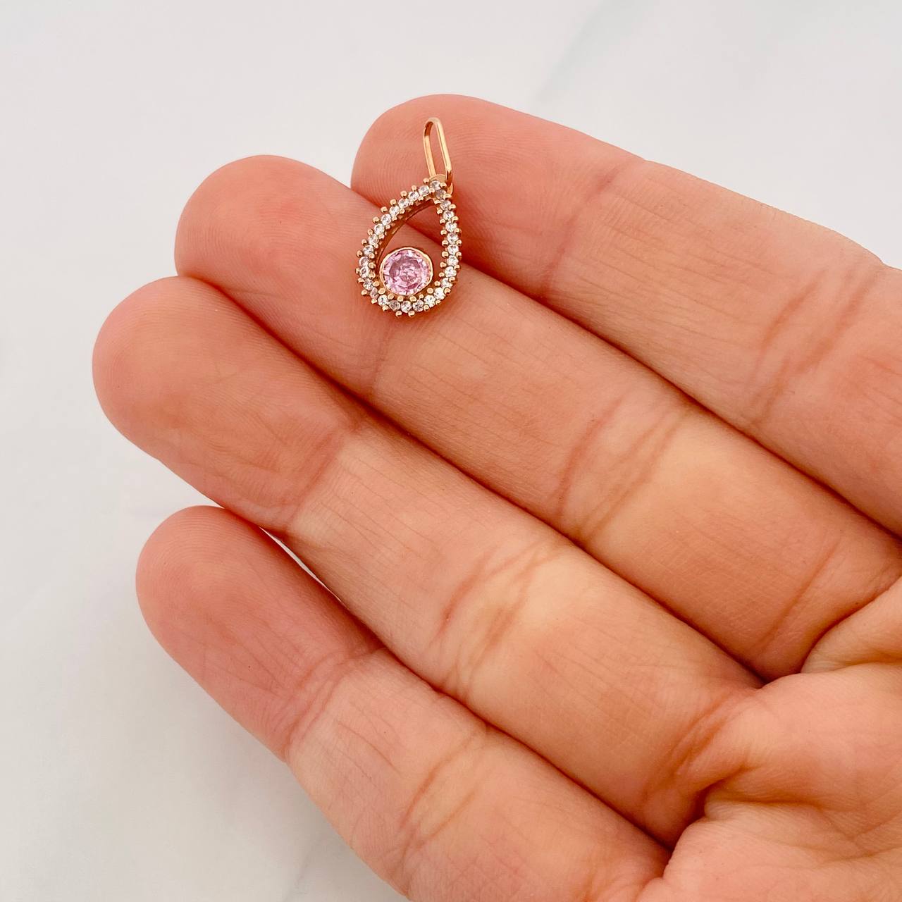 Dije Halo Gota 0.85g / 1.8cm Oro Rosa 18K