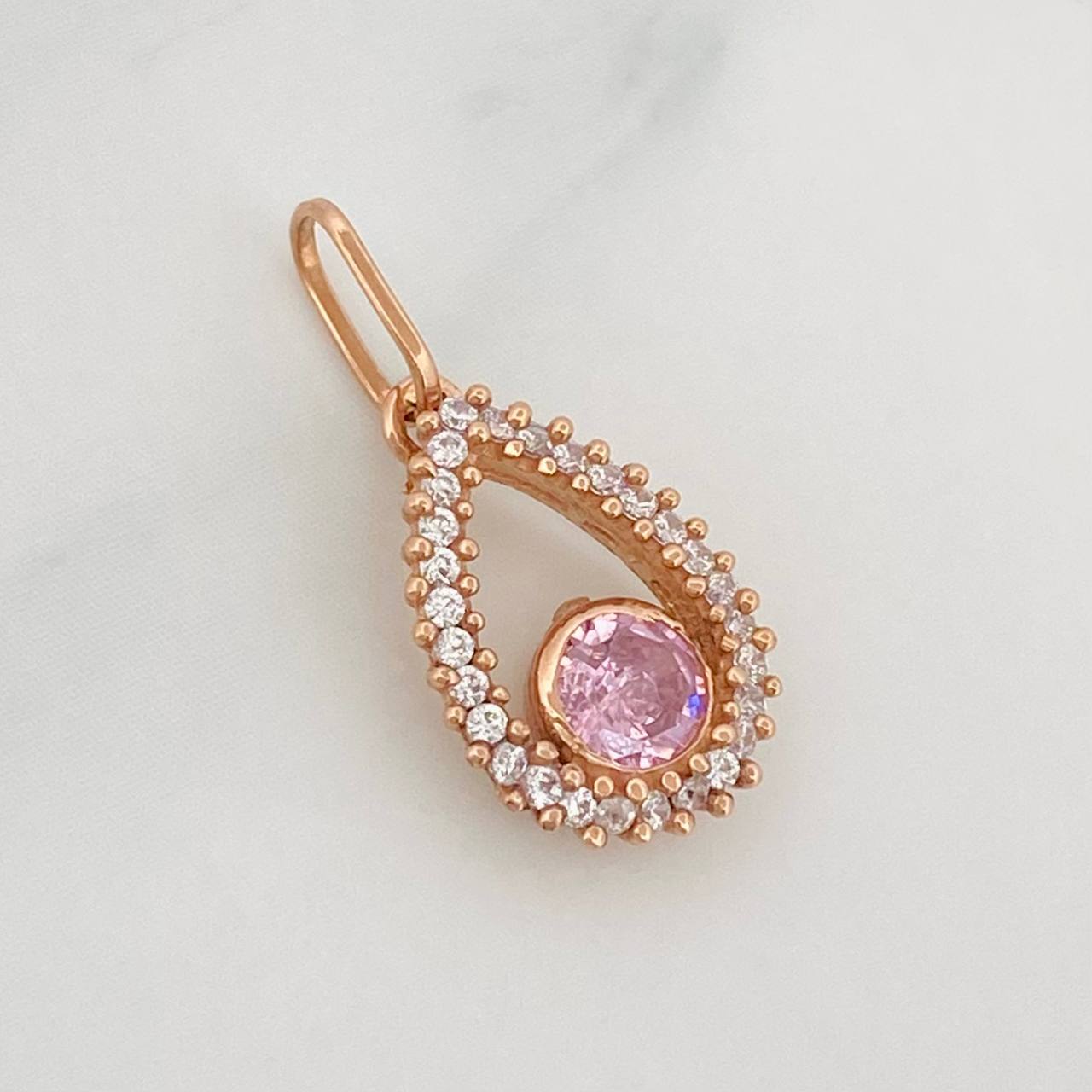 Dije Halo Gota 0.85g / 1.8cm Oro Rosa 18K