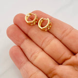Candongas Carril Rayado 3.45g / 1.2cm Oro Amarillo 18K