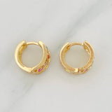 Candongas Carril Rayado 3.45g / 1.2cm Oro Amarillo 18K