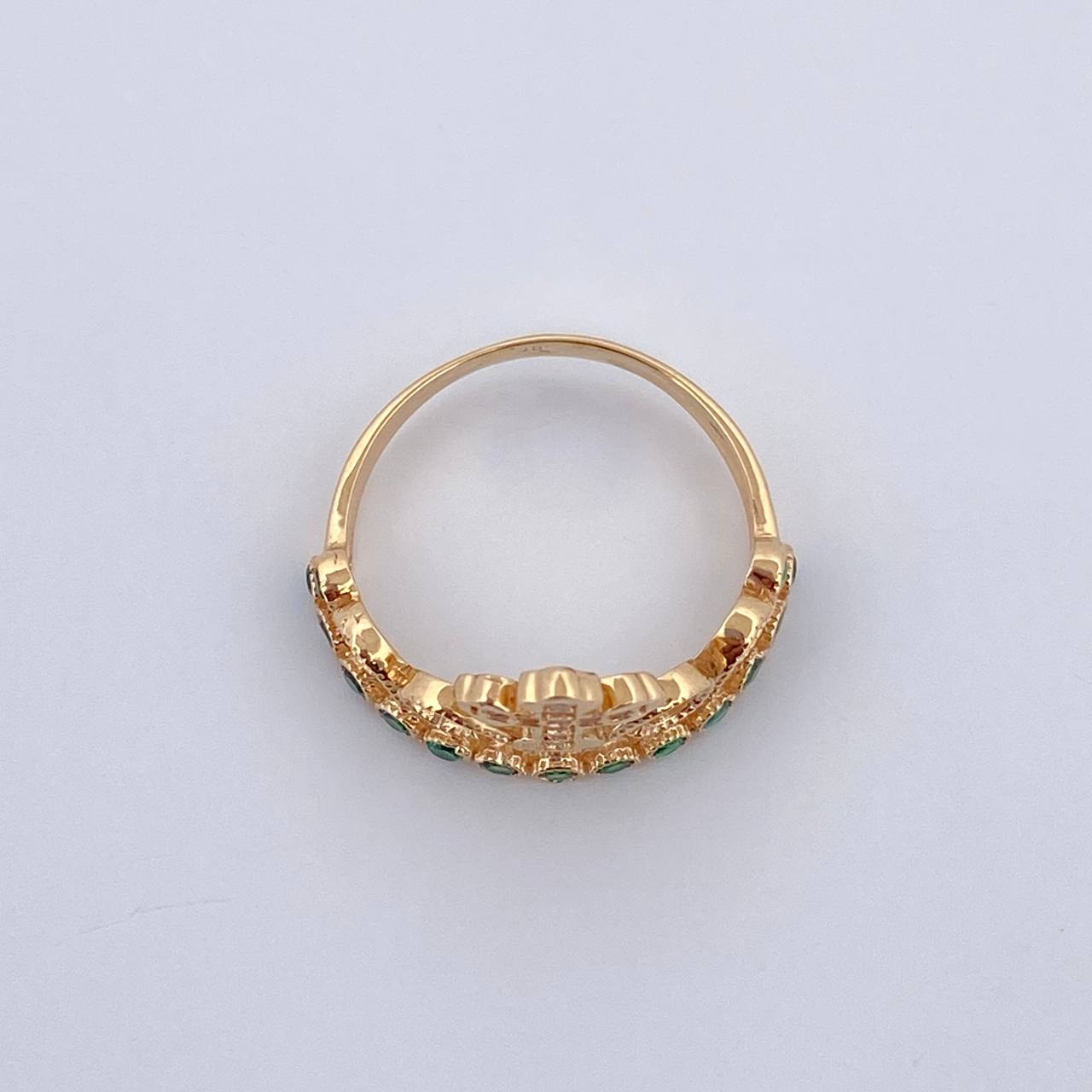 Anillo Corona Cruz 2.45gr / T6 1/2 / Oro Amarillo 18K &
