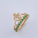 Anillo Corona Cruz 2.45gr / T6 1/2 / Oro Amarillo 18K &