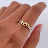 Anillo Fe 1.75gr / T6 / Dos Oros Amarillo Blanco 18K &