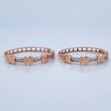 Candongas Oso Ts 7.4gr / 3cm / Dos Oros Blanco Rosa 18K &