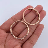 Candongas Oso Ts 7.4gr / 3cm / Dos Oros Blanco Rosa 18K &