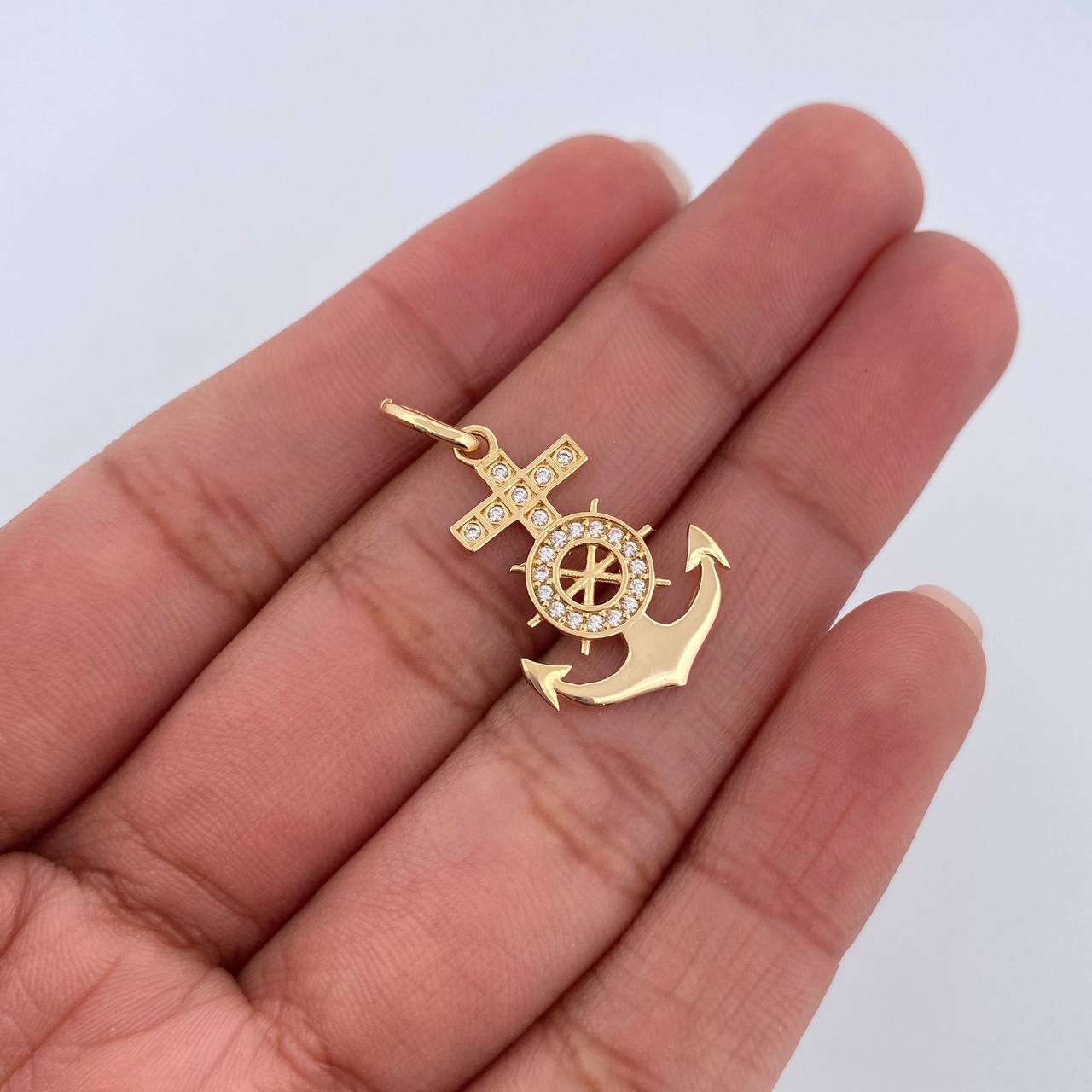 Dije Ancla Timon 1.5gr / 2.6cm / Oro Amarillo 18K &