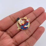 Herraje Pato Inspirado 4.15gr / 2.1cm / Dos Oros Amarillo Blanco 18K &