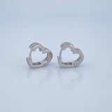 Candongas Corazones 3.15gr / 1.1cm / Oro Blanco 18K &