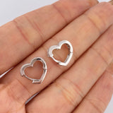 Candongas Corazones 3.15gr / 1.1cm / Oro Blanco 18K &