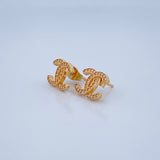 Topos Ola Cruzada 2.6gr / 1.2cm / Oro Amarillo 18K &