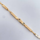 Cadena Rustica Rectangular 13.2gr / 60.8cm / 3.5mm Diamantada Tres Oros 18K $