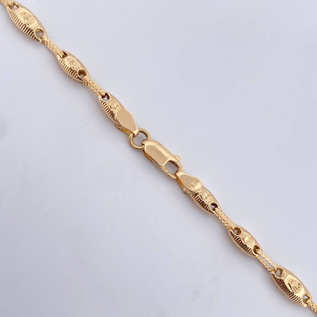 Cadena Rustica Eslabon Corona Rx 11.05gr / 61.6cm / 4.2mm Rayada Oro Amarillo 18K $