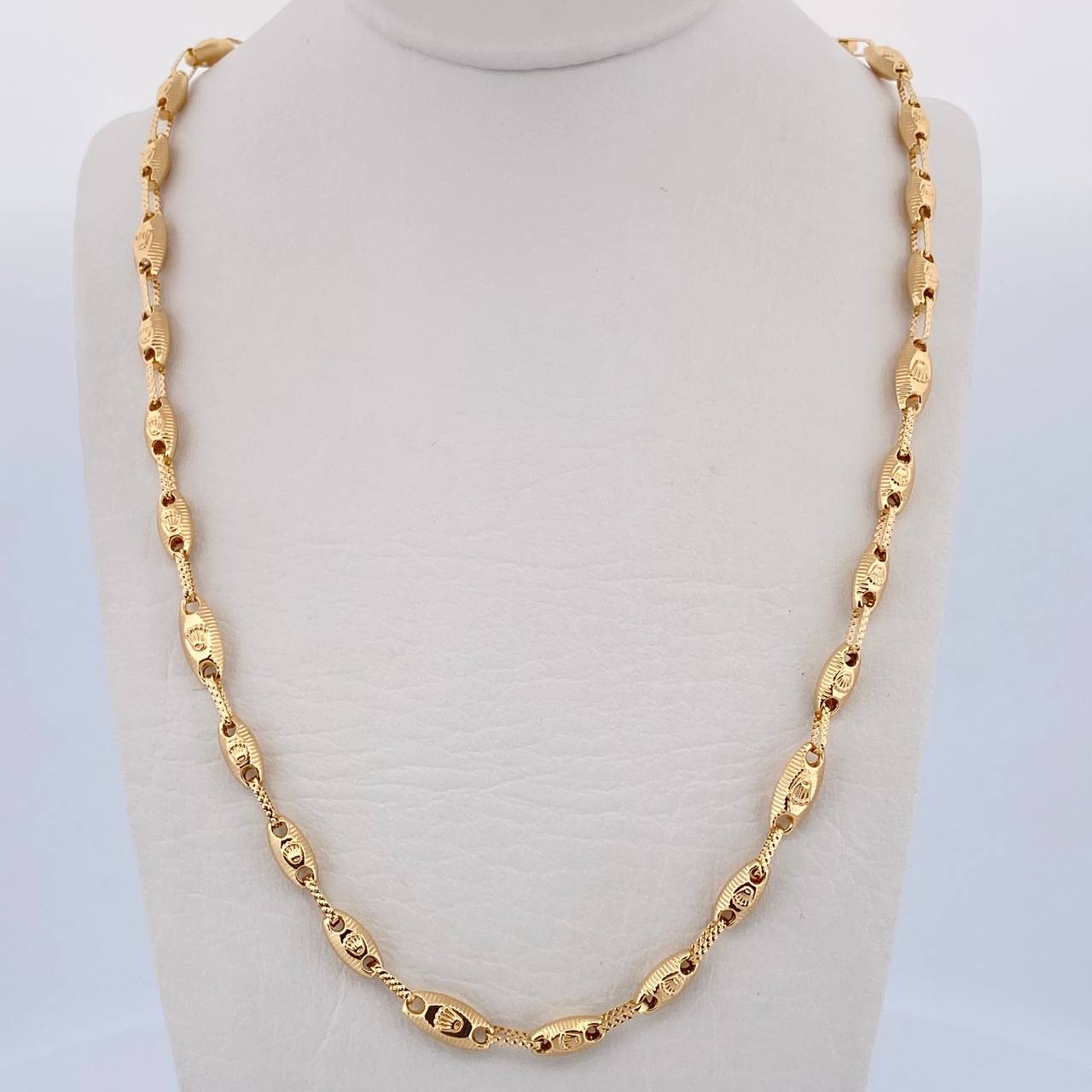 Cadena Rustica Eslabon Corona Rx 11.05gr / 61.6cm / 4.2mm Rayada Oro Amarillo 18K $
