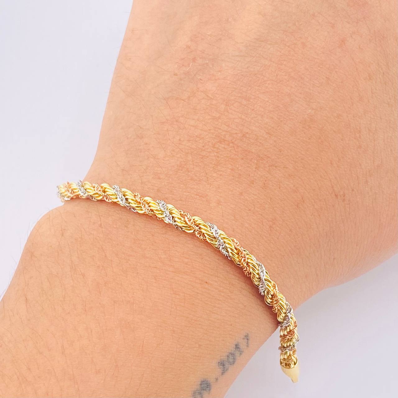 Pulso Lazo 4.05gr / 19cm / 3.5mm Tres Oros +3 18K *