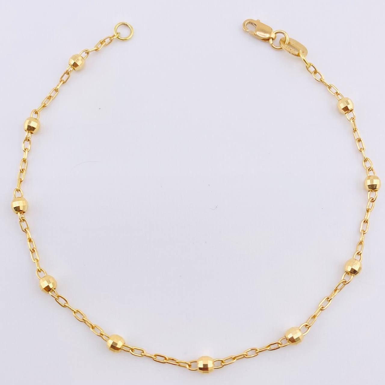 Pulso Cajón Bolas 2.05gr / 18.5cm / 3mm Oro Amarillo +3 18K ©