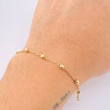 Pulso Cajón Bolas 2gr / 18.5cm / 3mm Oro Amarillo +3 18K *