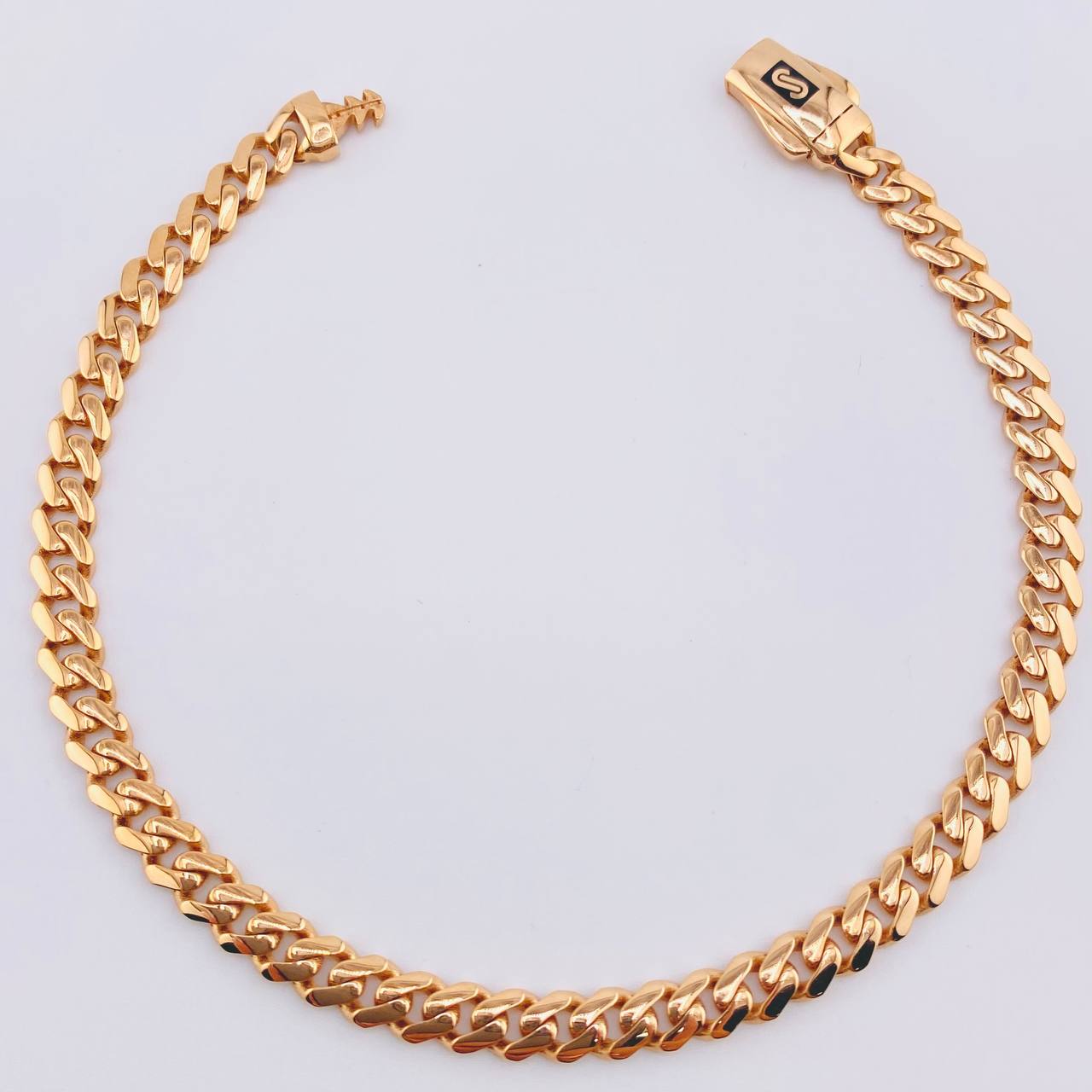 Pulso Cubano Monaco 6.9gr / 20.5cm / 4.9mm Oro Rosa +4 18K ©