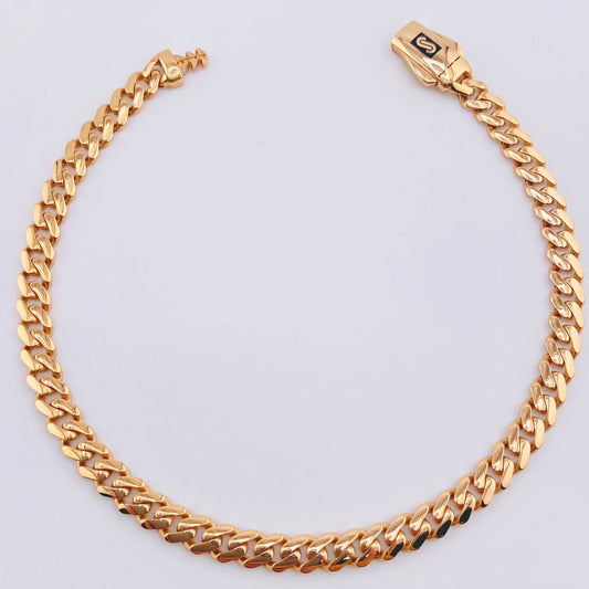 Pulso Cubano Monaco 6.9gr / 20.5cm / 4.9mm Oro Rosa +4 18K ©