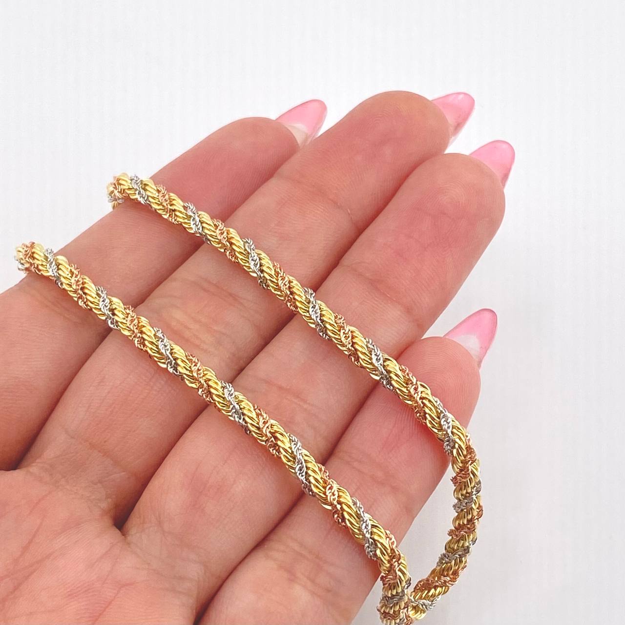 Cadena Lazo 16.55gr / 60cm / 4mm Tres Oros +3 18K *